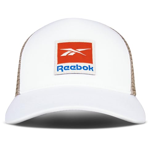 Reebok Vector Mütze | Snapback | verstellbar | Alltag | Fitness | Sonnenschutz | klassisch | Baseballkappe, Vinatge Trucker, Weiß, Einheitsgröße von Reebok