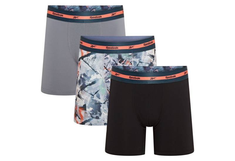 Reebok Trunk LUTHER (3er Pack) basic, feuchtigkeitsregulierend, mit Logo, mit Muster, breiter Bund von Reebok