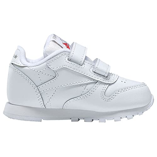 Reebok Unisex Baby Classic Leather 2V Sneaker, White/Carbon/Vector Blue, 24 EU von Reebok