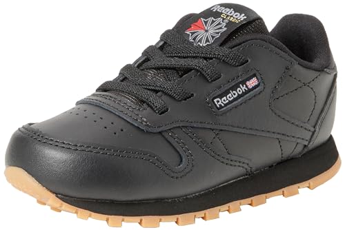 Reebok Unisex Baby Classic Leather Sneaker, Core Black/Core Black Rubber Gum-02, 24 EU von Reebok