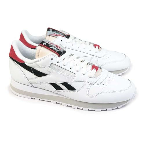 Reebok Unisex Classic Leather Sneaker, FTWWHT/CBLACK/VECTRED, 38 EU von Reebok