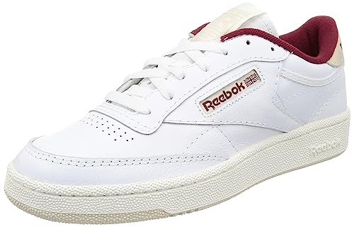 Reebok Unisex Club C 85 Sneaker. FTWR White/Stucco/Classic Maroon F23. 35 EU,Ftwr White Stucco Classic Maroon F23,35 EU von Reebok