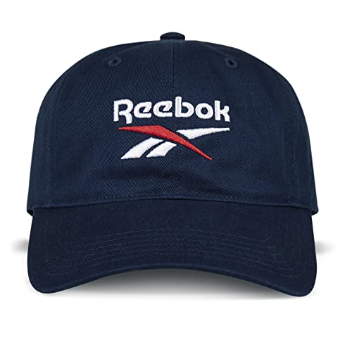 Reebok Unisex-Erwachsene Lässige Kappe mit Entspanntem Logo und Verstellbarem Riemen für Damen und Herren (Einheitsgröße) Baseballkappe, Marineblau von Reebok