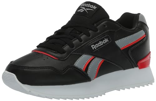 Reebok Unisex Glide Ripple Clip Sneaker, Core Black Pure Grey 4 Dynamic Red, 42.5 EU von Reebok