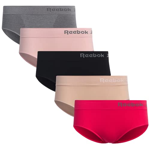 Reebok Women's Underwear - Seamless Hipster Briefs (5 Pack), Size X-Large, Grey/Pink/Dusty Pink/Black von Reebok