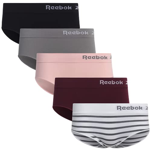 Reebok Womens Seamless Hipster Panties 5-Pack, Size X-Large, Grey/Pink/Black von Reebok