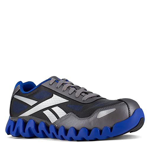 Reebok Work Men's Zig Pulse Composite Toe Work Athletic Work Shoe Grey/Blue - RB3018 von Reebok