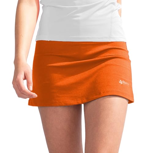 Reece Sportrock - Fundamental Skort Ladies - Sportrock für Hockey und Tennis - Rock mit Hose Drunter - mit Taschen und Atmungsaktivem Material - Tennisrock - Orange - Größe XS von Reece