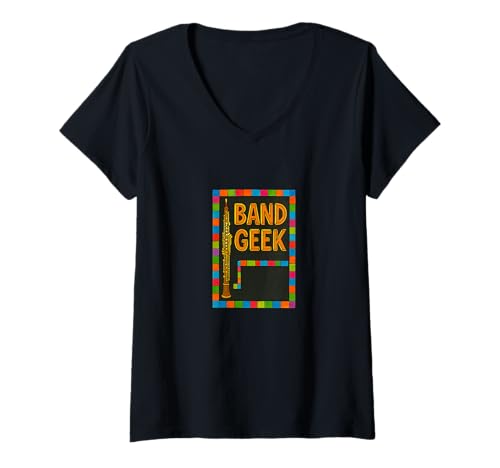Damen Band Geek Oboenspieler Musikliebhaber Marschband Humor T-Shirt mit V-Ausschnitt Damen Band Geek Oboenspieler Musikliebhaber Marschband Humor T-Shirt mit V-Ausschnitt von Reed Life Design Art