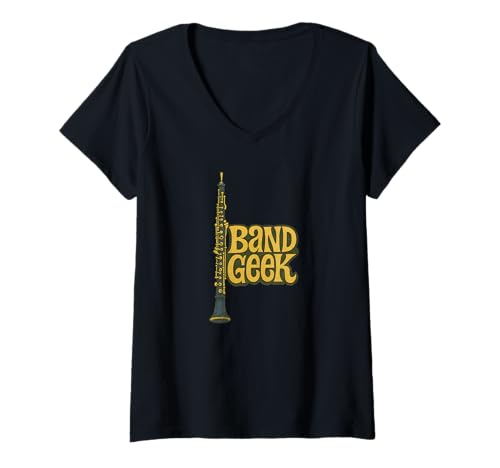 Damen Band Geek Oboenspieler Musikliebhaber Marschband Humor T-Shirt mit V-Ausschnitt Damen Band Geek Oboenspieler Musikliebhaber Marschband Humor T-Shirt mit V-Ausschnitt von Reed Life Design