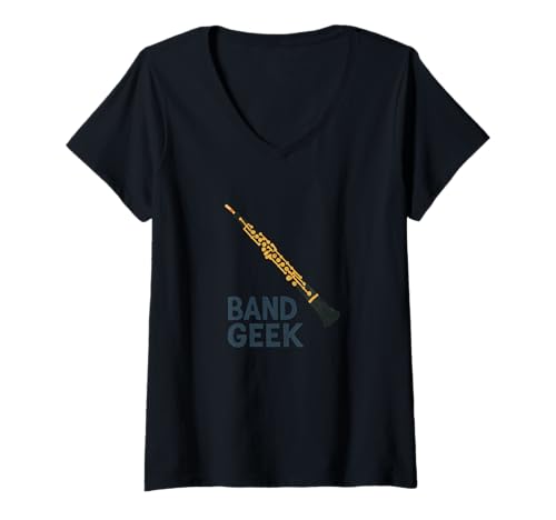 Damen Band Geek Oboenspieler Musikliebhaber Marschband Humor T-Shirt mit V-Ausschnitt Damen Band Geek Oboenspieler Musikliebhaber Marschband Humor T-Shirt mit V-Ausschnitt von Reed Life Designs