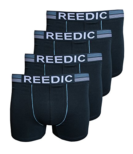 Reedic Herren Boxershorts, Baumwolle, 4er Pack, Größe Medium (M), Farbe je 4X dunkelblau von Reedic