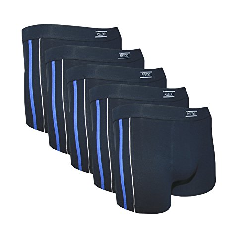 Reedic Herren Boxershorts, Baumwolle, 5er Pack, Größe Medium (M), Farbe je 5X dunkelblau von Reedic