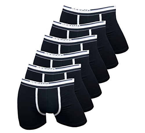 Reedic Herren Boxershorts, Baumwolle, 6er Pack, Größe X-Large (XL), Farbe 6X schwarz von Reedic
