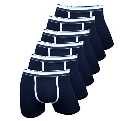 Reedic Herren Boxershorts, Baumwolle, 6er Pack, Größe XX-Large (2XL), Farbe 6X dunkelblau von Reedic