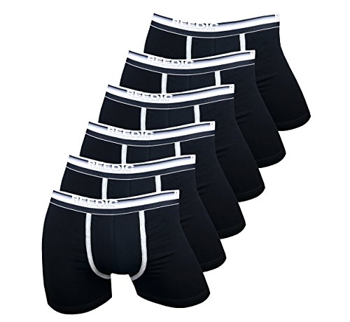 Reedic Herren Boxershorts, Baumwolle, 6er Pack, Größe XX-Large (2XL), Farbe 6X schwarz von Reedic