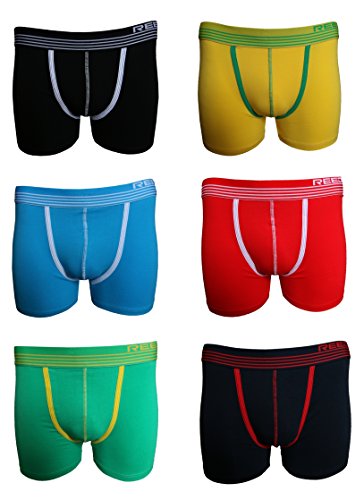 Reedic Herren Boxershorts, Baumwolle, 6er Pack zufälliger Farbmix, Größe Medium (M), Farbe je 6X Surprise Color Mix von Reedic