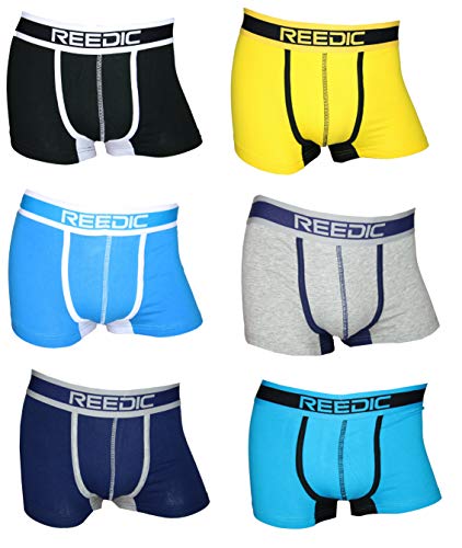 Reedic Herren Boxershorts, Baumwolle, 6er Pack zufälliger Farbmix, Größe XX-Large (2XL), Farbe je 6X Surprise Color Mix von Reedic