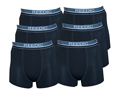 Reedic Herren Boxershorts, Modal, 6er Pack, Größe Large (L), Farbe 6X dunkelblau von Reedic
