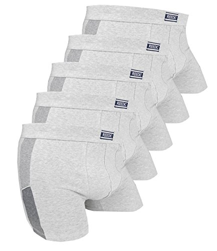 Reedic Herren Boxershorts Baumwolle 5er Pack, Größe Large (L), Farbe je 5X grau von Reedic