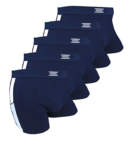 Reedic Herren Boxershorts Baumwolle 5er Pack, Größe X-Large (XL), Farbe je 5X dunkelblau von Reedic