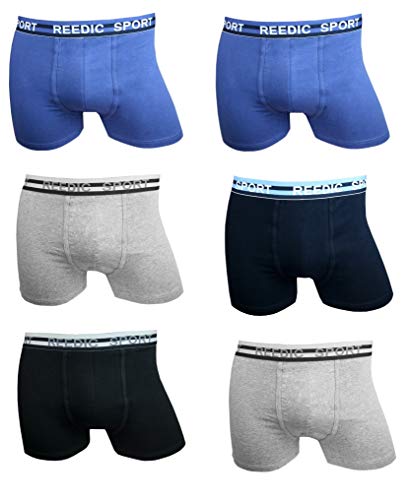 Reedic Herren Boxershorts Baumwolle 6er Pack, Größe XX-Large (2XL), Farbe je 6X Surprise Color Mix von Reedic