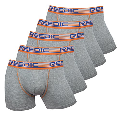 Reedic Herren Boxershorts Modal 5er Pack, Größe Medium (M), Farbe je 5X grau von Reedic
