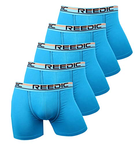 Reedic Herren Boxershorts Modal 5er Pack, Größe Medium (M), Farbe je 5X türkis von Reedic