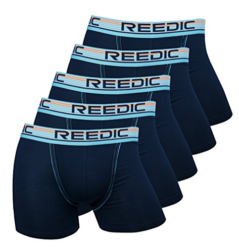 Reedic Herren Boxershorts Modal 5er Pack, Größe Medium (M), Farbe je 5X dundeklblau von Reedic