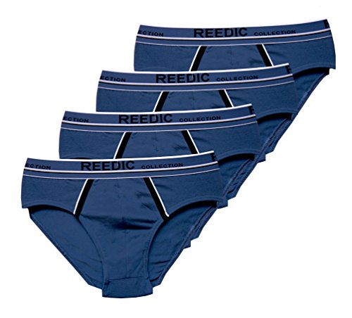 Reedic Herrenslip, Baumwolle, 4er Pack, Größe Medium (M), Farbe je 4X blau von Reedic