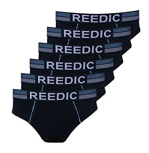 Reedic Herrenslip, Baumwolle, 6er Pack, Größe Medium (M), Farbe je 6X blau von Reedic