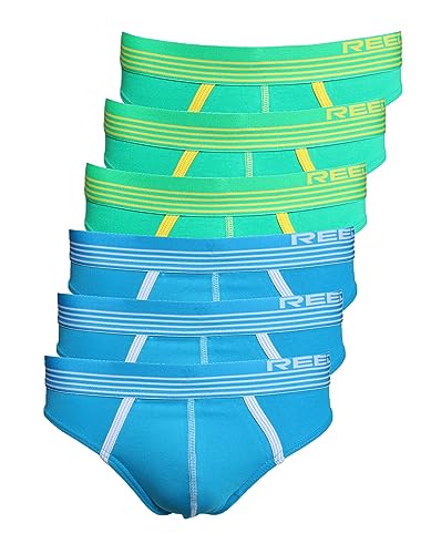 Reedic Herrenslip, Baumwolle, 6er Pack, Größe X-Large (XL), Farbe je 3X türkis, grün von Reedic