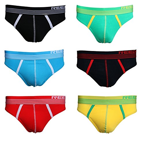 Reedic Herrenslip, Baumwolle, 6er Pack, Größe XXX-Large (3XL), Farbe je 6X Surprise Color Mix von Reedic