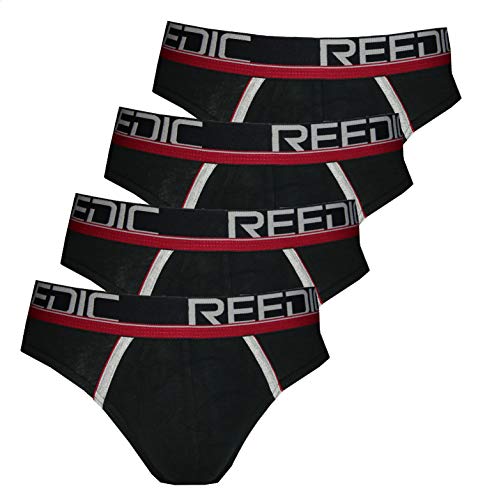 Reedic blickdichter Slip 4er Pack, Größe XX-Large (2XL), Farbe je 4X schwarz-rot von Reedic