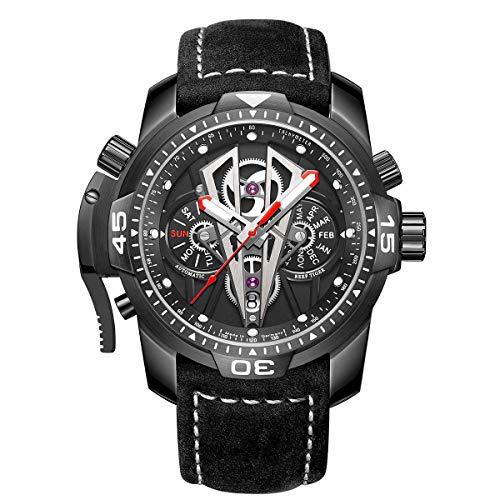 REEF TIGER Herren Sportuhr analog Automatik mit Leder Armband RGA3591 (RGA3591-BBBB) von REEF TIGER