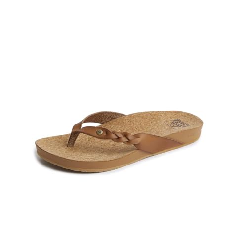 REEF Cushion Court Twist Damen-Flip-Flop, geformtes gepolstertes Fußbett, Fußgewölbeunterstützung, Kaffee, 37.5 EU von Reef