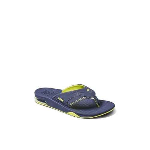REEF Flip-Flops für Kinder, Fußgewölbeunterstützung, strapazierfähige Außensohle, wasserfreundlich, Lime/Marineblau, 5 Big Kid von Reef