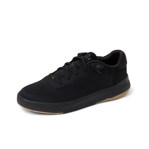 REEF Herren Shoreline Del Mar Schuh, atmungsaktives Strickobermaterial, leicht und flexibel, gepolstertes Fußbett, elastische Schnürsenkel, Schwarz/Schwarz/Gum, 44 EU von Reef