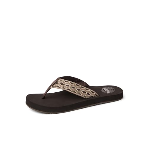 REEF Smoothy Herren Beach Flip Flop, weicher gewebter Riemen aus 100% recyceltem PET, Braun/Braun, 43 EU von Reef