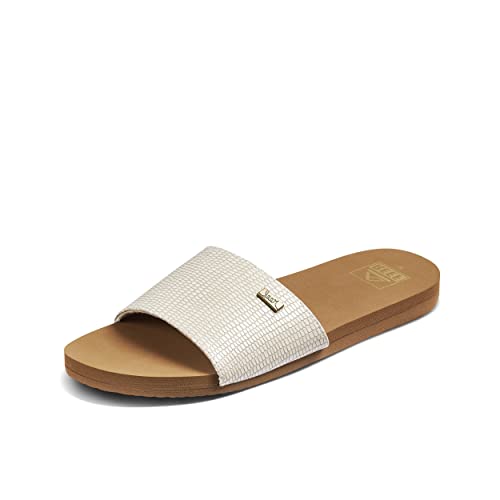 Reef Sandale Damen Bliss Nights Slide, White/Tan, 42.5 EU von Reef