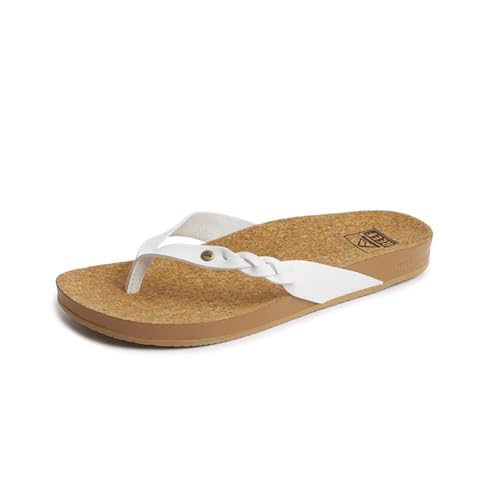 Reef Damen Cushion Court Twist Flipflop, White, 38.5 EU von Reef