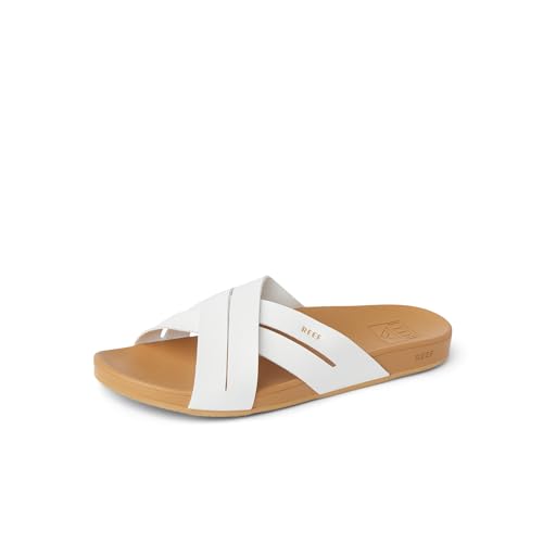Reef Damen Kissen Spring Bloom Schiebe-Sandalen, Weiß/Braun, 38.5 EU von Reef