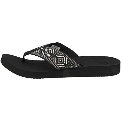 Reef Damen Spring Woven Flipflop, Black/White, 38.5 EU von Reef