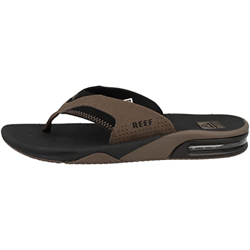 Reef Herren Fanning Flipflop, Black and Tan, 46 EU von Reef