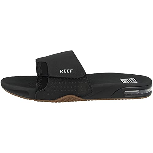 Reef Herren Fanning Slide Flipflop, Black/Silver, 40 EU von Reef