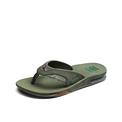 Reef Herren Fanning Flipflop, Olive Palm, 40 EU von Reef