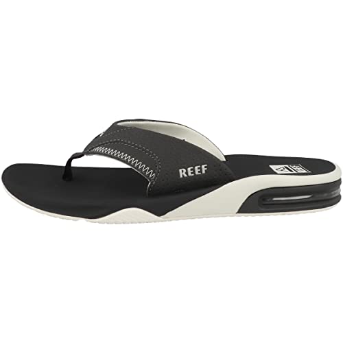 Reef Herren Fanning Flipflop, schwarz/silberfarben, Eu 45 von Reef