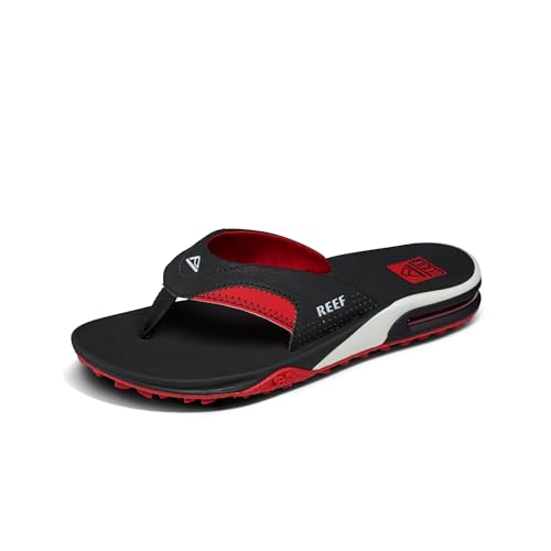 REEF Herren Fanning Pregame Flipflop, Schwarz/Rot, 45 EU von Reef