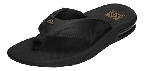 Reef Leather Fanning Lux Slippers Herren - 45 von Reef