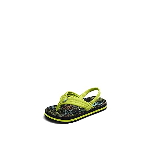 Reef Little Ahi Flipflop, Neonfarbene Handfläche, 25 EU von Reef